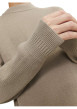 Thumbnail Pull en coton mélangé beige en maille piquée à coupe droite et à col montant - Image 5