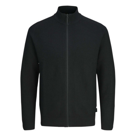 Cardigan en coton mélangé noir à coupe droite...