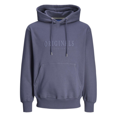 Sweat à capuche en coton mélangé bleu indigo...