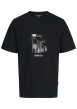 Thumbnail T-shirt en coton noir uni à coupe droite imprimé devanture d'un café