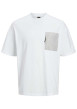 Thumbnail T-shirt en coton blanc uni à coupe droite et à col rond avec une poche zippée