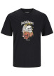 Thumbnail T-shirt en coton noir uni coupe droite avec imprimé tête de mort