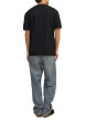 Thumbnail T-shirt en coton noir uni coupe droite avec imprimé tête de mort - Image 2