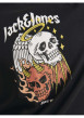 Thumbnail T-shirt en coton noir uni coupe droite avec imprimé tête de mort - Image 3