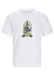 Thumbnail T-shirt en coton blanc uni coupe droite avec imprimé tête de mort