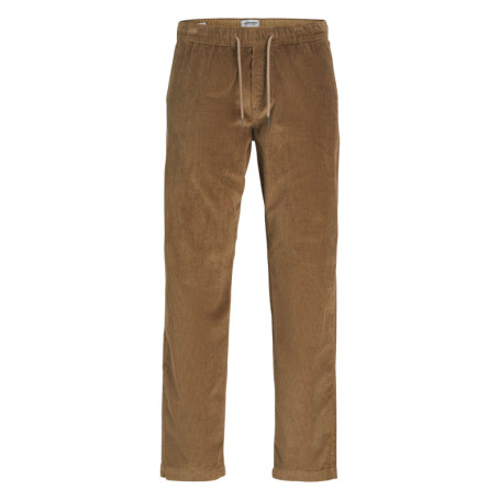 Pantalon en coton camel en velours côtelé à...