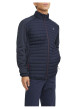 Thumbnail Veste bleue marine matelassée avec une coupe droite et un col montant à zip - Image 4
