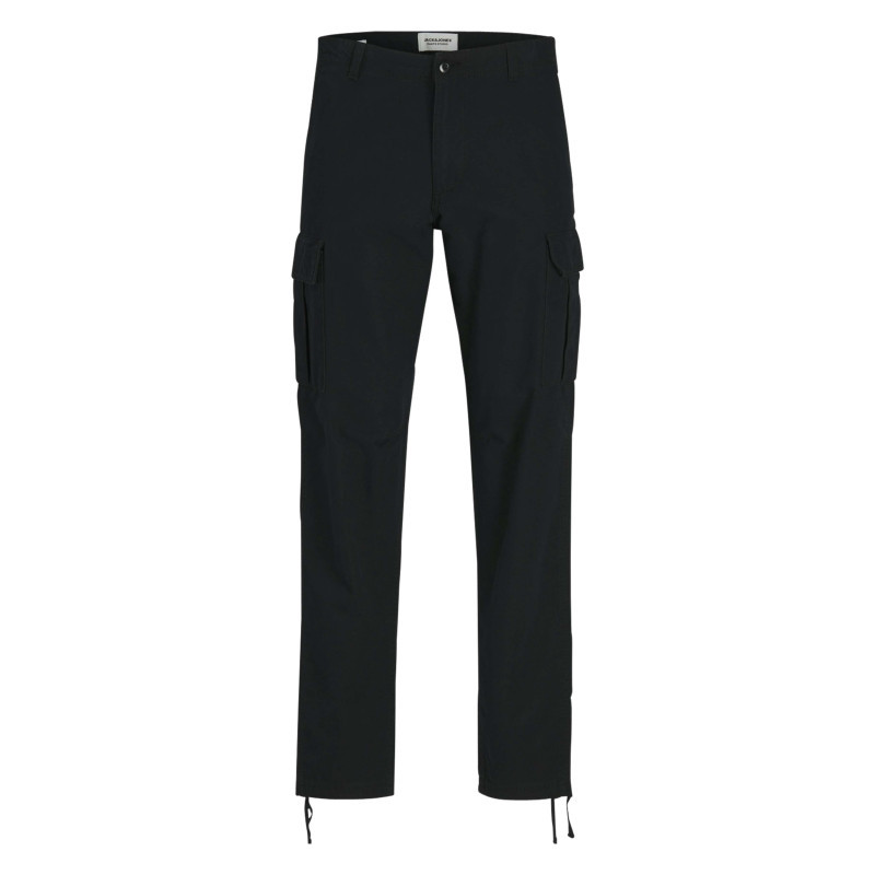 Jack & Jones - Cargo En Coton Noir Uni Avec Une Coupe Droite Et Une Taille Mi-haute - Noir Jack & Jones - Cargo En Coton Noir Uni Avec Une Coupe Droite Et Une Taille Mi-haute - Noir