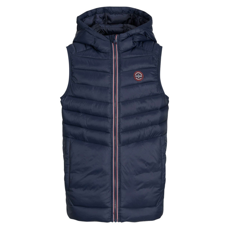 Jack & Jones - Doudoune Sans Manches Bleue Marine Matelassée Coupe Droite Avec Une Capuche - Marine