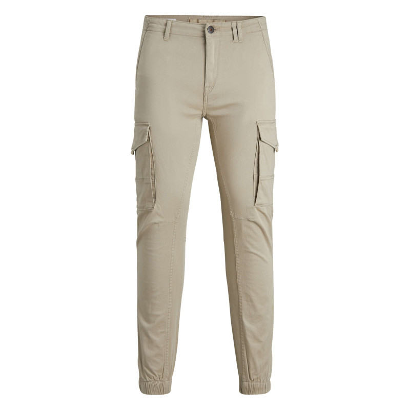 Jack & Jones - Cargo En Coton Biologique Beige Uni à Coupe Slim Fit Et à Taille Mi-haute - Beige