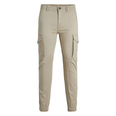 Cargo en coton biologique beige uni à coupe...