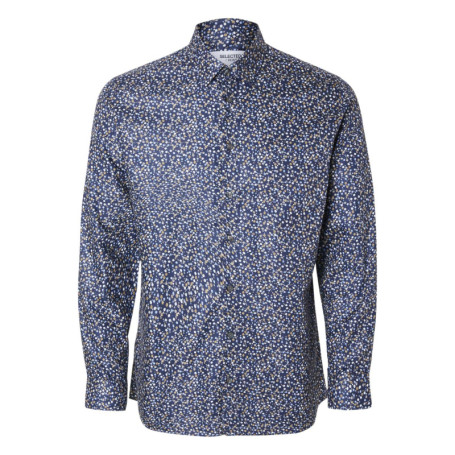 Chemise en coton biologique mélangé marine...