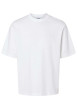 Thumbnail T-shirt en coton biologique mélangé blanc uni à coupe droite et col rond