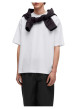 Thumbnail T-shirt en coton biologique mélangé blanc uni à coupe droite et col rond - Image 4