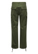 Thumbnail Pantalon en coton mélangé kaki uni avec des poches et une coupe droite - Image 2