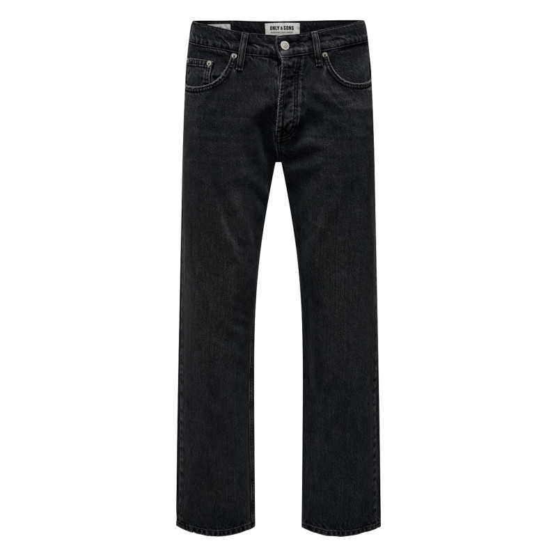Only&sons - Jean Edge Straight En Coton Mélangé Noir Uni Avec Une Coupe Droite - Noir Only&sons - Jean Edge Straight En Coton Mélangé Noir Uni Avec Une Coupe Droite - Noir