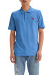 Thumbnail Polo en coton bleu en maille piquée avec une coupe slim et un col boutonné - Image 2