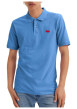 Thumbnail Polo en coton bleu en maille piquée avec une coupe slim et un col boutonné - Image 8