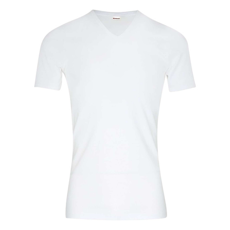 Eminence - Tee-shirt Moulant Héritage En Pur Coton Blanc à Col V Et Manches Courtes - Blanc