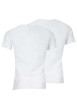 Thumbnail Lot de 2 t-shirts blancs en coton unis coupe droite col V - Image 2