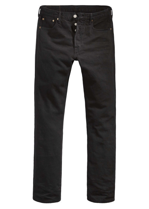 Jean 501 noir en coton uni avec une coupe droite et passants pour ceinture