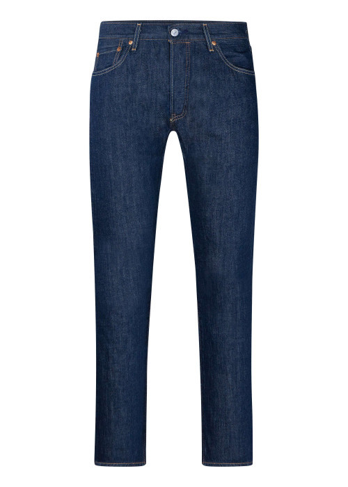 Jean 501 jean en coton uni avec une coupe droite et patch de la marque
