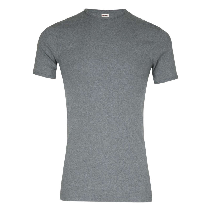 Eminence - T-shirt Gris Uni En Coton Premium Avec Manches Courtes Et Col Rond - Gris