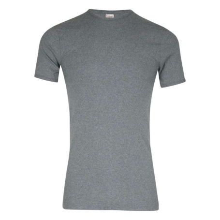 T-shirt gris uni en coton premium avec manches...