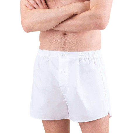 Caleçon en coton blanc uni avec une coupe ouverte