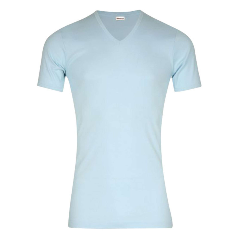Eminence - Tee-shirt Moulant Héritage En Pur Coton Bleu Ciel à Col V Et Manches Courtes - Ciel