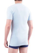 Thumbnail Tee-shirt moulant Héritage en pur coton bleu ciel à col V et manches courtes - Image 3