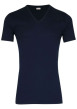 Thumbnail T-shirt marine en pur coton avec une coupe droite et un col v - Image 4