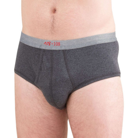 Slip en coton gris anthracite à taille haute...