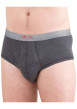 Thumbnail Slip en coton gris anthracite à taille haute élastiquée avec une coupe ouverte