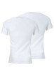 Thumbnail Lot de 2 t-shirts blancs en coton unis coupe droite col V - Image 2