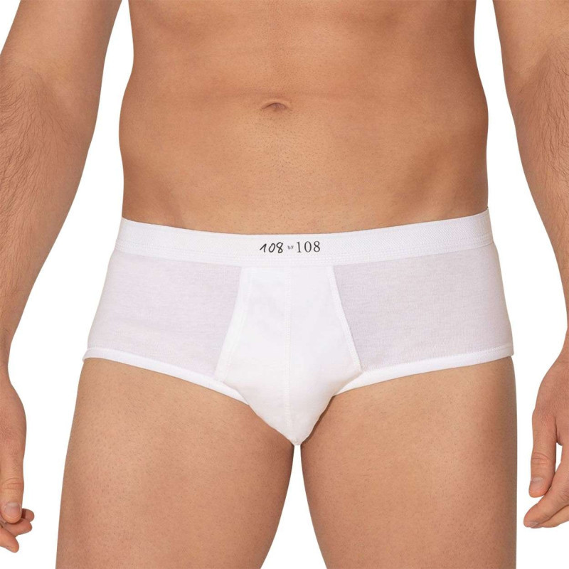 Eminence - Slip En Coton Blanc Uni Avec Une Coupe Ouvert - Blanc