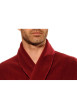 Thumbnail Peignoir Baikal Grande Taille rouge en velours à coupe droite et col cranté - Image 3