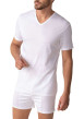Thumbnail T-shirt blanc uni en coton d'Egypte avec coupe droite et col v