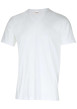 Thumbnail T-shirt blanc uni en coton d'Egypte avec coupe droite et col v - Image 3