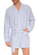 Thumbnail Veste de pyjama ciel en coton imprimé avec une coupe droite et un col à revers