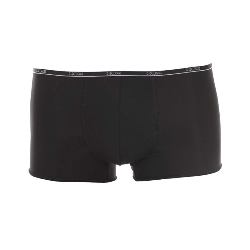 Hom - Boxer Noir Plumes Avec Liseré Et Logo Sur La Ceinture élastiquée Coupe Courte - Noir