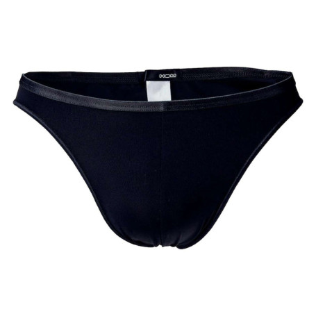 Slip noir uni avec taille élastiquée et...