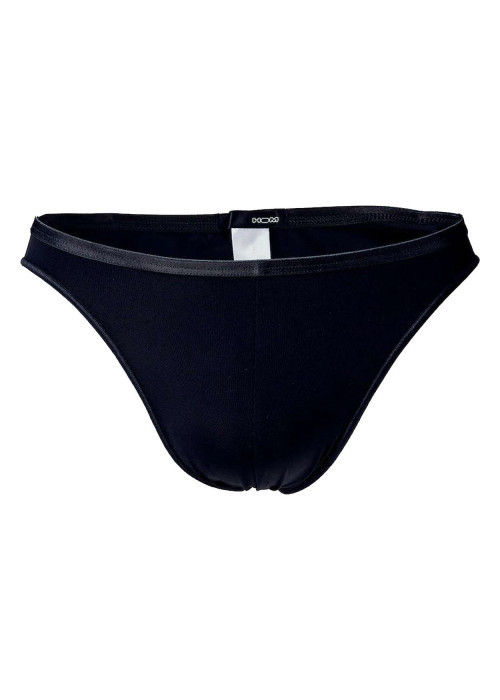Slip noir uni avec taille élastiquée et surpiqûres ton sur ton