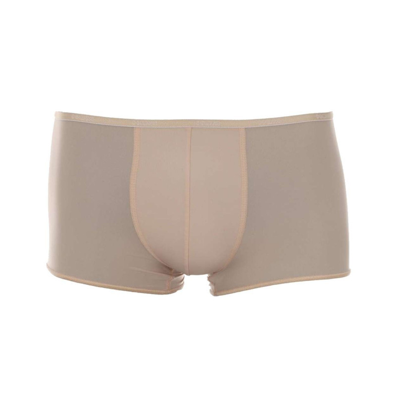 Hom - Boxer Plumes Beige Avec Logo Au Niveau De La Taille élastiquée Coupe Courte - Beige