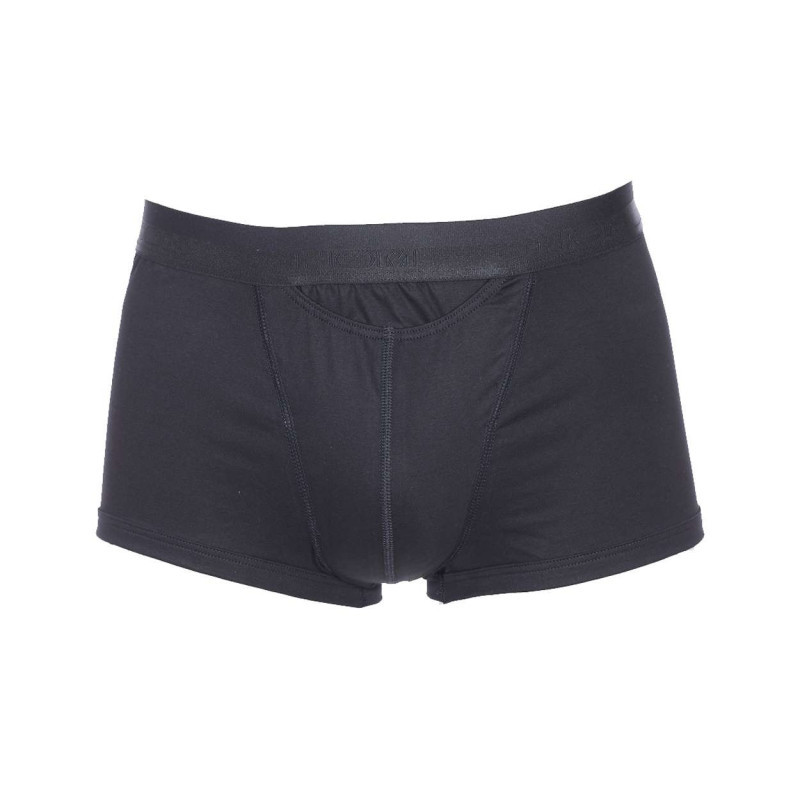 Hom - Boxer Classique Ho1 Noir Avec Logo Autour De La Taille élastiquée Coupe Ouverte - Noir Hom - Boxer Classique Ho1 Noir Avec Logo Autour De La Taille élastiquée Coupe Ouverte - Noir