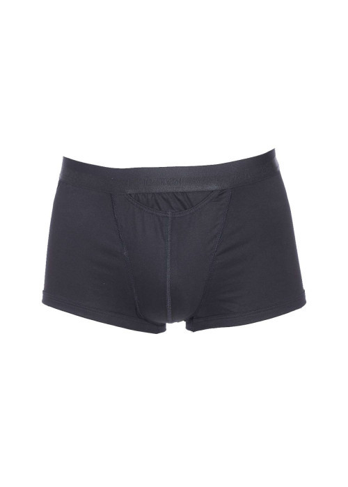 Boxer classique Ho1 noir avec logo autour de la taille élastiquée coupe ouverte