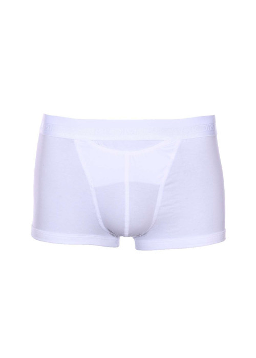 Boxer classique blanc Ho1 avec logo autour de la taille élastiquée coupe ouverte