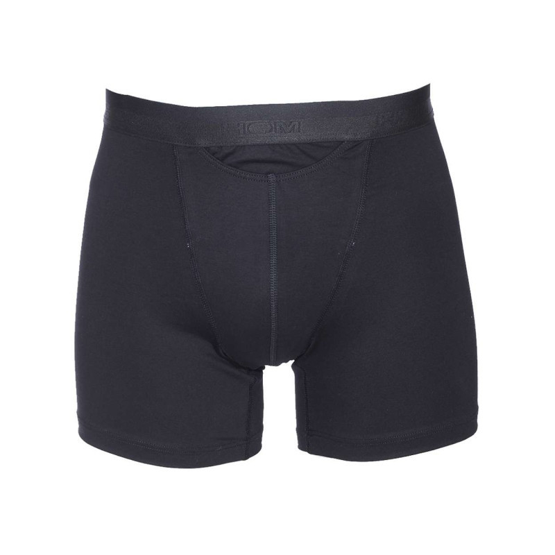 Hom - Boxer Long Noir Ho1 Avec Logo Autour De La Taille élastiquée Coupe Ouverte - Noir Hom - Boxer Long Noir Ho1 Avec Logo Autour De La Taille élastiquée Coupe Ouverte - Noir