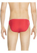 Thumbnail Slip rouge uni avec surpiqûres ton sur ton et taille élastiquée rouge - Image 4