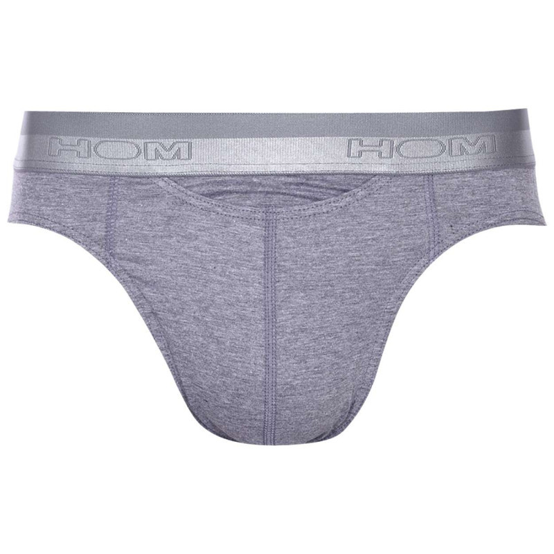 Hom - Slip Ho1 Gris Chiné Avec Logo Brodé Effet Métallisé Sur La Taille élastiquée Coupe Ouverte - Gris Hom - Slip Ho1 Gris Chiné Avec Logo Brodé Effet Métallisé Sur La Taille élastiquée Coupe Ouverte - Gris